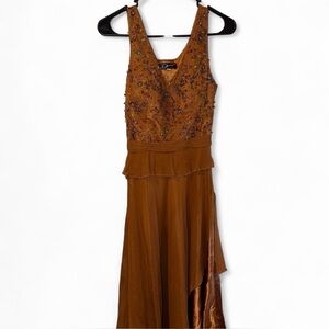 Vintage Burnt orange beaded gown